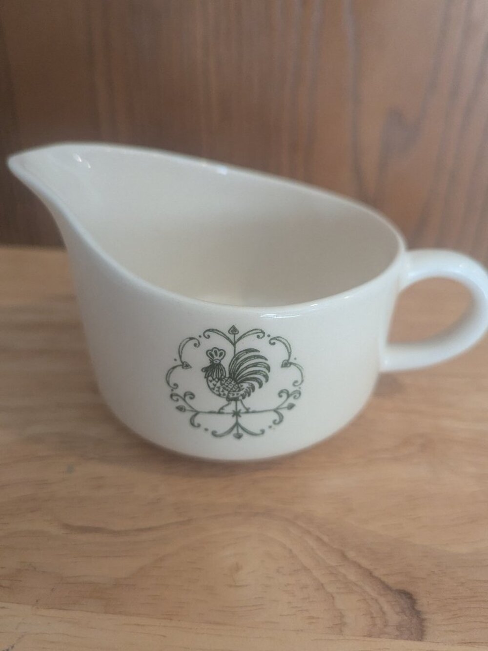 1960 Scio Pottery Provincial Green Rooster Weathervane Farmhouse Vintage Creamer